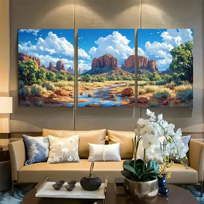 3pcs Bell Rock Butte Sedona Arizona Red Rock Metal Print Ready to Hang Art