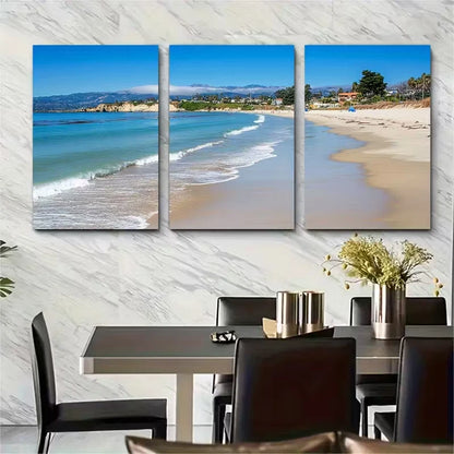 3pcs Cambrillo Beach Metal Print Ready to Hang Art