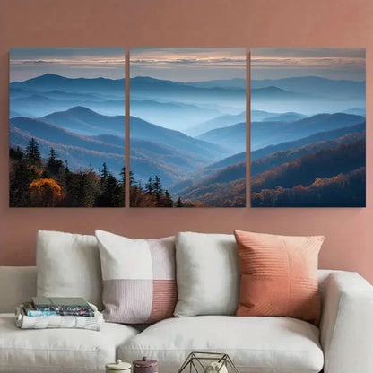 3pcs Tennessee Travel Smoky Mountains Landscape Wall Art Set Canvas Framed 60x90cm - High Quality Print 100% Australian Made Wall Canvas Ready to Hang