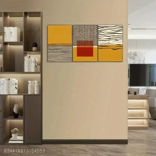 3pcs Minimalist Graceful Spatial Artistic Display Metal Print Ready to Hang Art