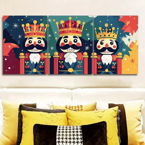 3pcs Cartoon Nutcracker Wall Art Set Canvas Unframed - High Quality Print 100% Australian Made Wall Canvas
