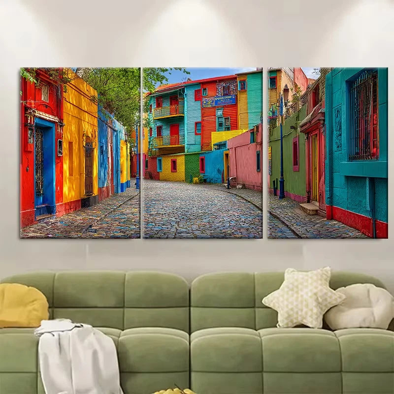 3pcs Buenos Aires Argentina Caminito Travel Metal Print Ready to Hang Art
