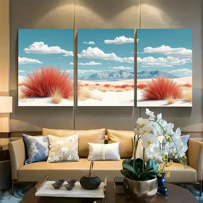 3pcs White Sands National Park, Mexico Travel Metal Print Ready to Hang Art