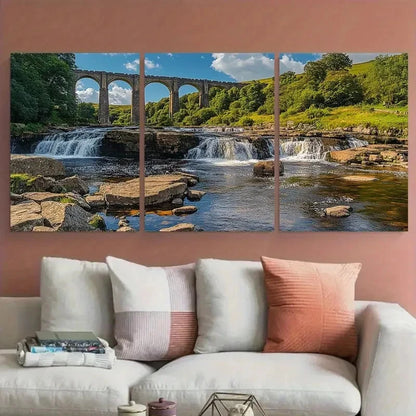 3pcs Yorkshire Dales National Park Aysgarth Falls Metal Print Ready to Hang Art