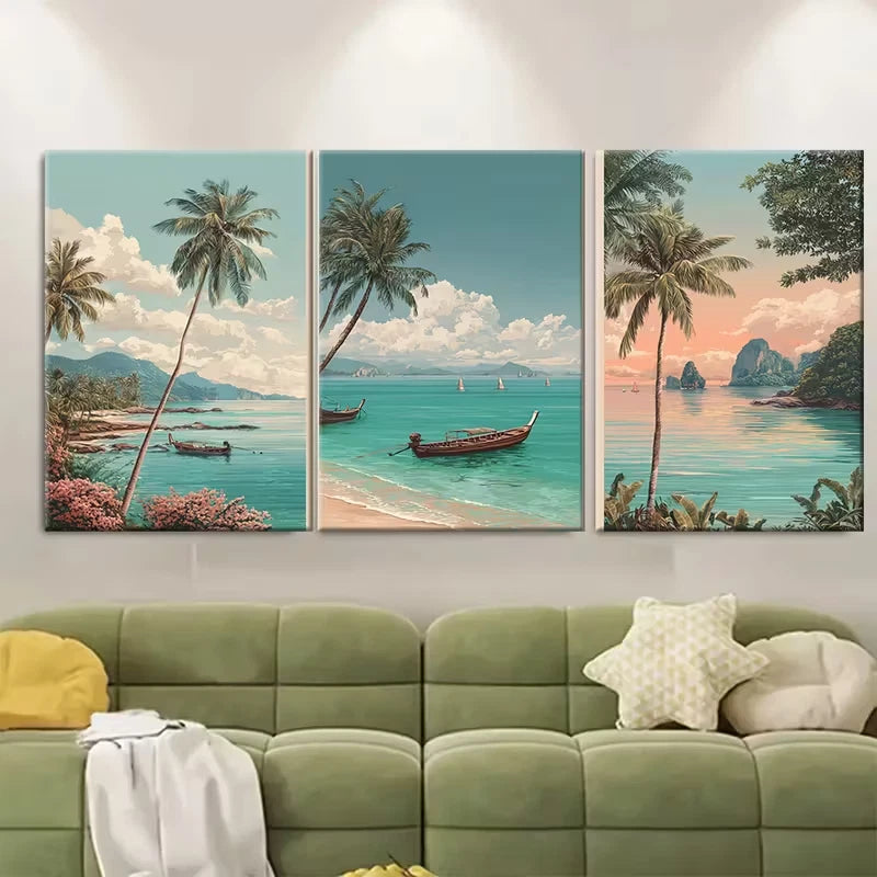 3pcs Koh Samui Asian Travel Art Metal Print Ready to Hang Art