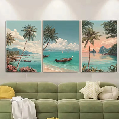3pcs Koh Samui Asian Travel Art Metal Print Ready to Hang Art