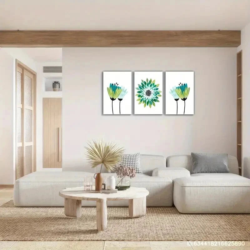 3pcs Abstract Art Watercolor Art Style Metal Print Ready to Hang Art