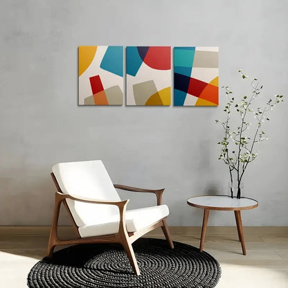 3pcs Geometric Abstract Minimalist Landscape Metal Print Ready to Hang Art
