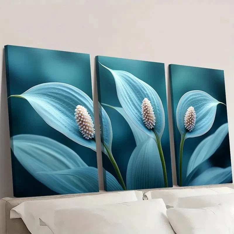 .3pcs  Peace Lily  PL   Wall Art Set Canvas Framed 40x60cm - High Quality Print 100% Australian Made Wall Canvas Ready to Hang
