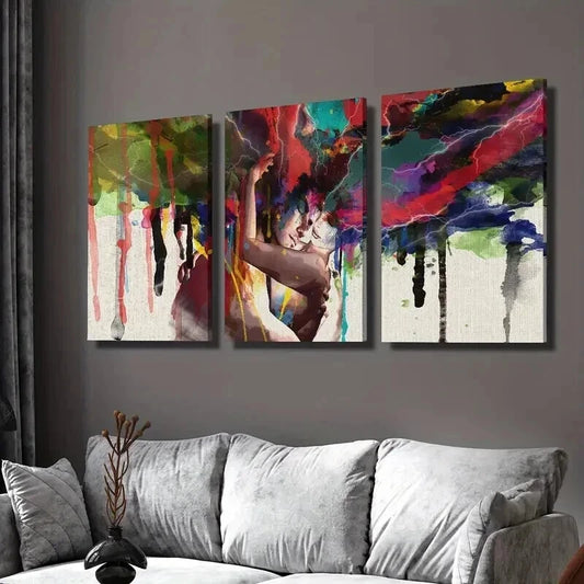 3pcs Classic Modern Love Embrace Tree Wall Art Set Canvas Framed 40x60cm - High Quality Print 100% Australian Made Wall Canvas Ready to Hang