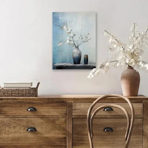 Beautiful Carnation Minimalist Floral Painting 60x90cm Metal Print Ready to Hang