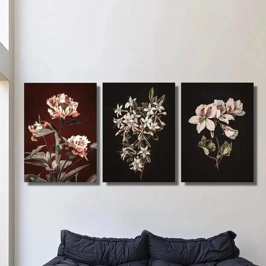 3pcs Classic Modern Pine Botanical Metal Print Ready to Hang Art