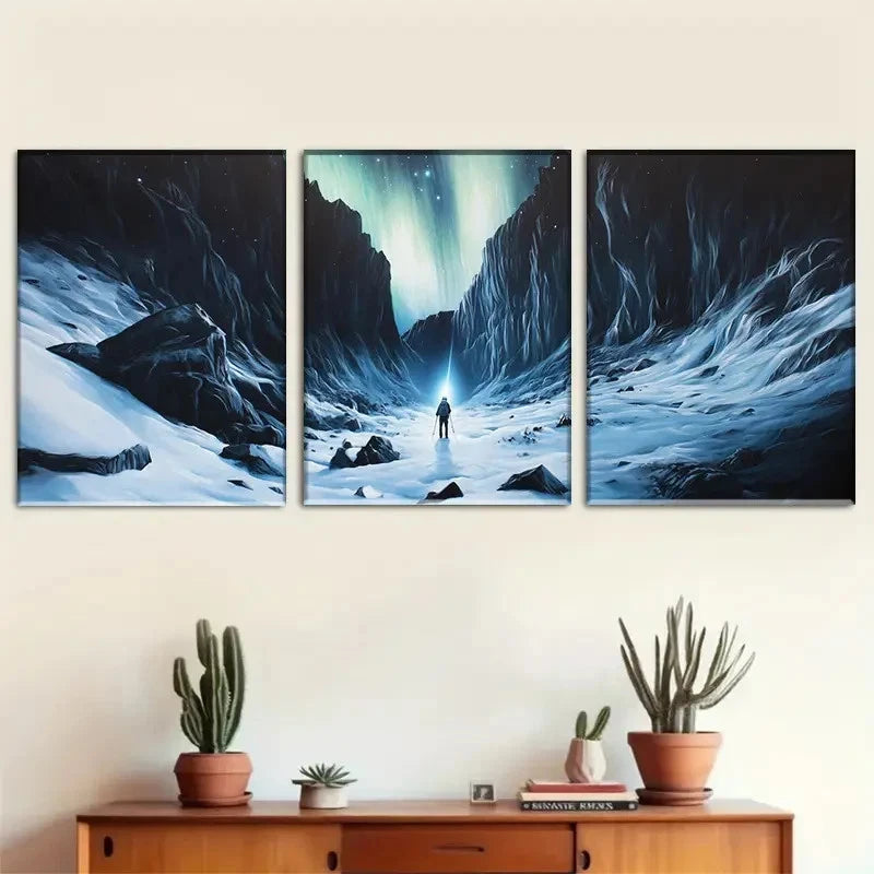 3pcs Deep Immersion in Wilderness Scenes Metal Print Ready to Hang Art