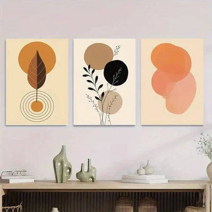 3pcs Geometric Nature Designs Modern Abstract Wall Art Set Canvas Unframed - High Quality Print 100% Australian Made Wall Canvas