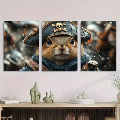 3pcs Penguin Bath Modern Retro Style Metal Print Ready to Hang Art