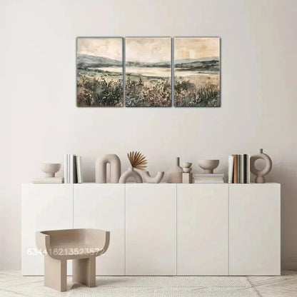 3pcs Wildflowers Art Poster Landscape Art Metal Print Ready to Hang Art