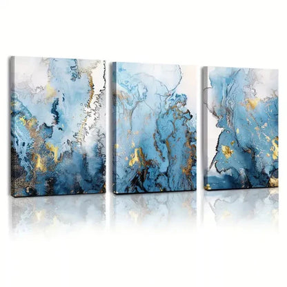 3pcs Abstract Marbling Art Set Canvas Unframed - High Quality Print 100% Australian Made Wall Canvas