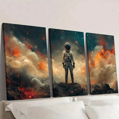 3pcs Cosmic & Retrofuturism Canvas Prints H Wall Art Set Canvas Framed 50x70cm - High Quality Print 100% Australian Made Wall Canvas Ready to Hang