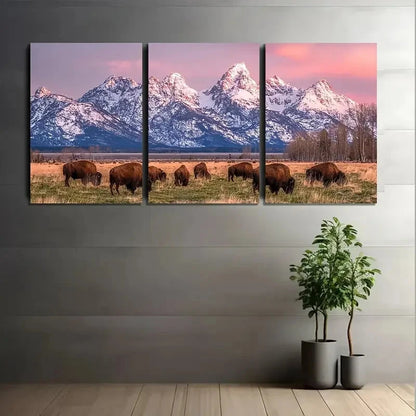 3pcs Heart Ornament on Tree Branch Metal Print Ready to Hang Art