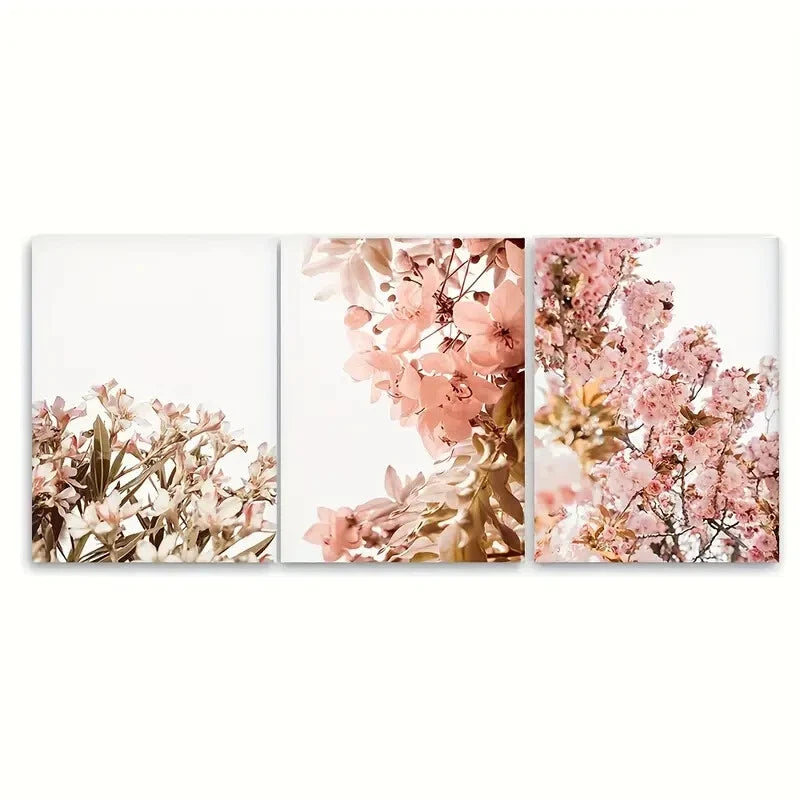 3pcs Decor Cherry Blossom Decor Pink Cherry BlossomMetal Print Ready to Hang Art