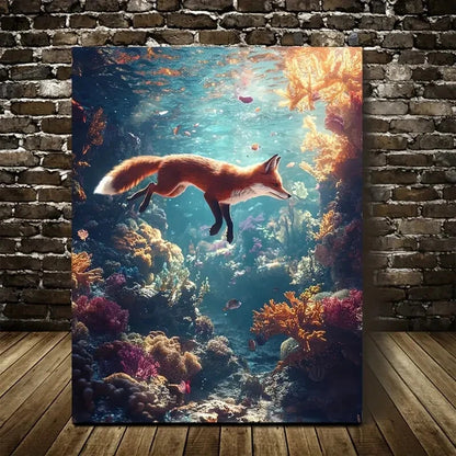 Vibrant Coral Reef Scene Mystical Painting  40x60cm Metal Print Ready to Hang