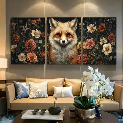 3pcs Victorian Fantasy Fox Regal Portrait Metal Print Ready to Hang Art