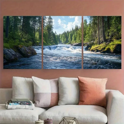 3pcs Oulanka river Kiutakongas Rapids Travel Metal Print Ready to Hang Art