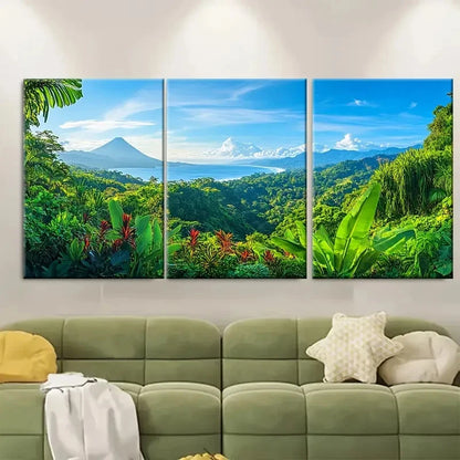 3pcs Costa Rican Paradise Metal Print Ready to Hang Art