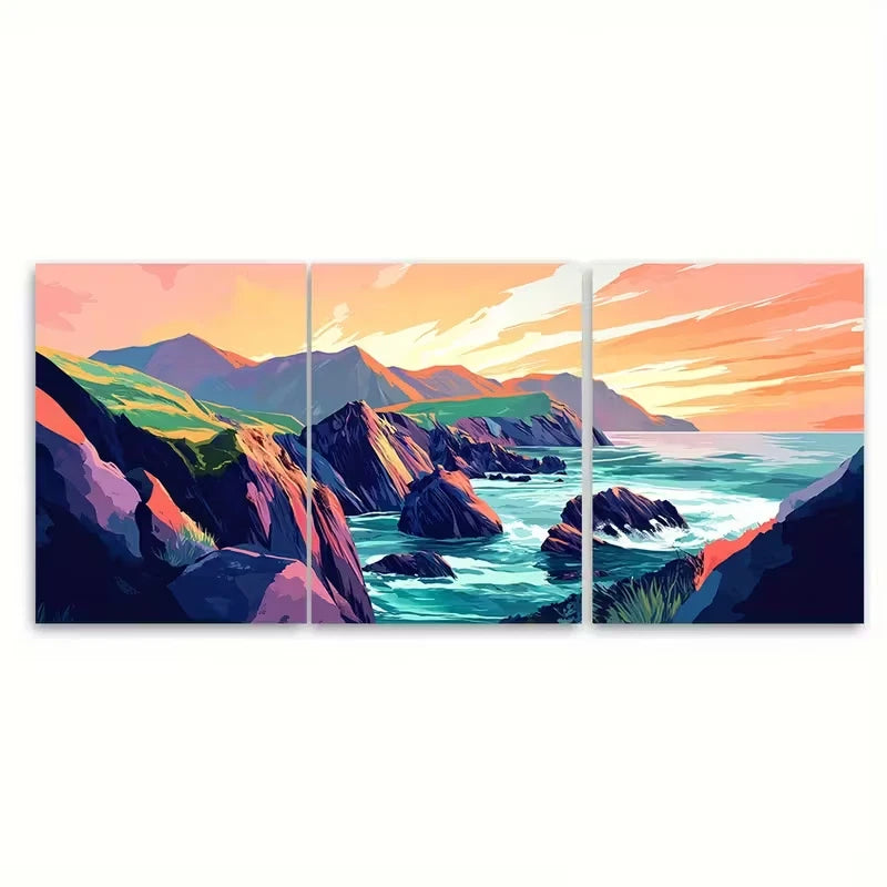 3pcs Dingle Travel Scenic Ireland Metal Print Ready to Hang Art