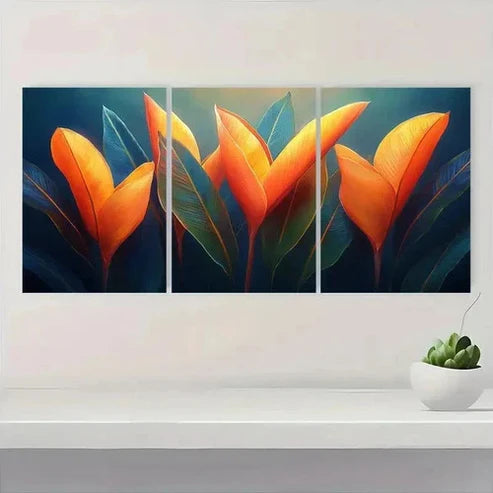 3pcs Vibrant Paradise Art  Wall Art Set Canvas Unframed - High Quality Print 100% Australian Made Wall Canvas