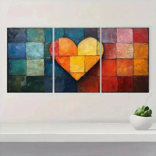 3pcs Minimalist Love He Art Canvas Print DI  Wall Art Set Canvas Framed 50x70cm - High Quality Print 100% Australian Made Wall Canvas Ready to Hang