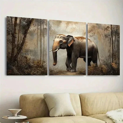 3pcs Jungle Scene with Lush Greenery & Sunlight Wall Art Set Canvas Unframed - High Quality Print 100% Australian Made Wall Canvas