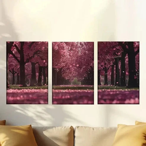3pcs Classic Style Charming Spring Cherry Wall Art Canvas Unframed – High Quality Print 100% Australian Made Wall Canvas
