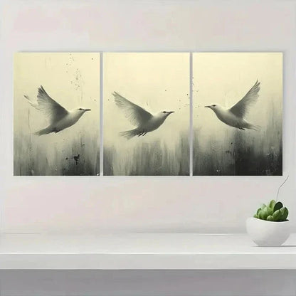 3pcs Minimalist Birds in Flight RT  Wall Art Set Canvas Framed 50x70cm - High Quality Print 100% Australian Made Wall Canvas Ready to Hang