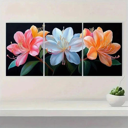 3pcs Honeysuckle Painting DO Wall Art Set Canvas Framed 40x60cm - High Quality Print 100% Australian Made Wall Canvas Ready to Hang