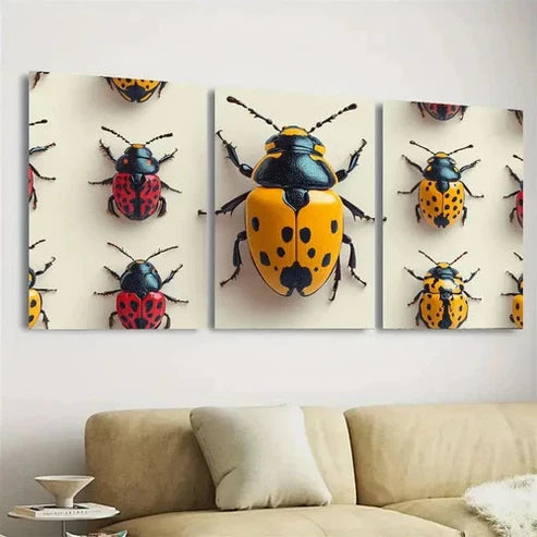 3pcs Beetle Wall Art Set Canvas Unframed - High Quality Print 100% Australian Made Wall Canvas