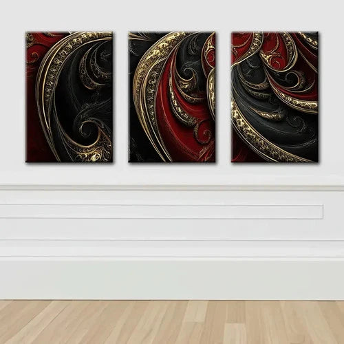 3pcs Abstract Fluid Art Composition Wall Art Set Canvas Framed 50x70cm - High Quality Print 100% Australian Made Wall Canvas Ready to Hang
