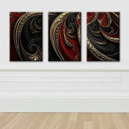 3pcs Abstract Fluid Art Composition Wall Art Set Canvas Framed 50x70cm - High Quality Print 100% Australian Made Wall Canvas Ready to Hang