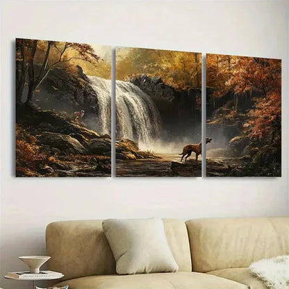 3pcs Serene Autumn Forest Wall Art Set Canvas Unframed - High Quality Print 100% Australian Made Wall Canvas