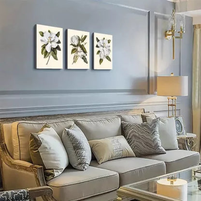 3pcs Maglia Flower Print Canvas Framed 40x60cm - High Quality Print 100% Australian Made Wall Canvas Ready to Hang