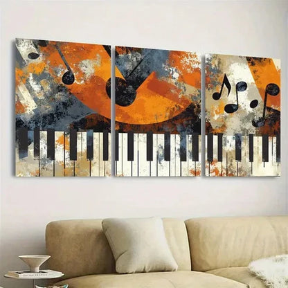 3pcs Music Keys Wall Art Set Canvas Unframed - High Quality Print 100% Australian Made Wall Canvas