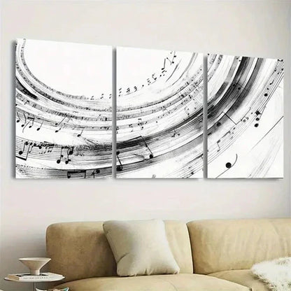3pcs Lines And Musical Notes Wall Art Set Canvas Unframed - High Quality Print 100% Australian Made Wall Canvas