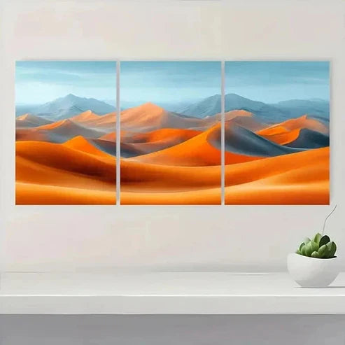 3pcs Abstract Desert Landscape Art  Wall Art Set Canvas Unframed - High Quality Print 100% Australian Made Wall Canvas