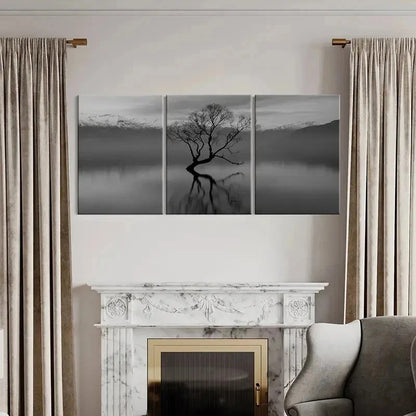 3pcs Dead Tree In The Middle Of The Lake Wall Art Set Canvas Framed 40x60cm - High Quality Print 100% Australian Made Wall Canvas Ready to Hang