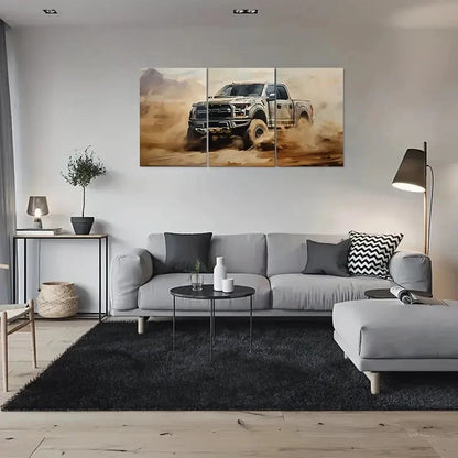 3pcs Off Road Adventure Black Jeep Metal Print Ready to Hang Art