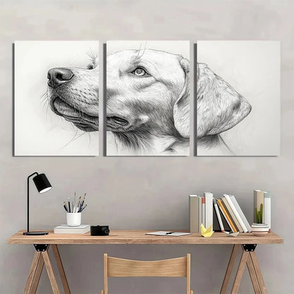 3pcs Adorable Playful Dog Line Puppy Metal Print Ready to Hang Art