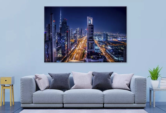 Vibrant Night City Lights Wall Art Decor 100% Australian Made