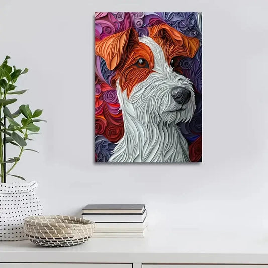 Wire Fox Terrier by Sheryl Wylie Painting  40x60cm Metal Print Ready to Hang