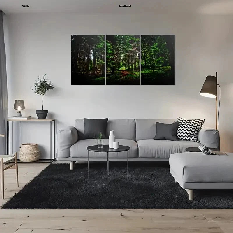 3pcs Forest Nature Pathway Painting Metal Print Ready to Hang Art
