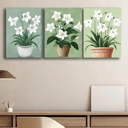 3pcs Elegant Floral Triptych Perfect Wall Art Set Canvas Framed 60x90cm - High Quality Print 100% Australian Made Wall Canvas Ready to Hang